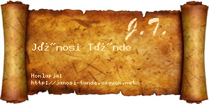 Jánosi Tünde névjegykártya